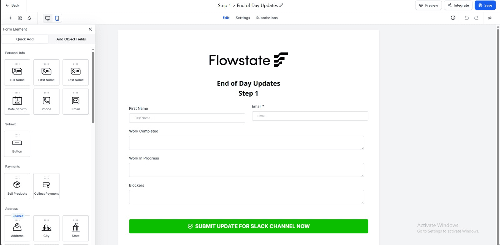 Internal team tracking system using GoHighLevel forms, n8n, and Slack.